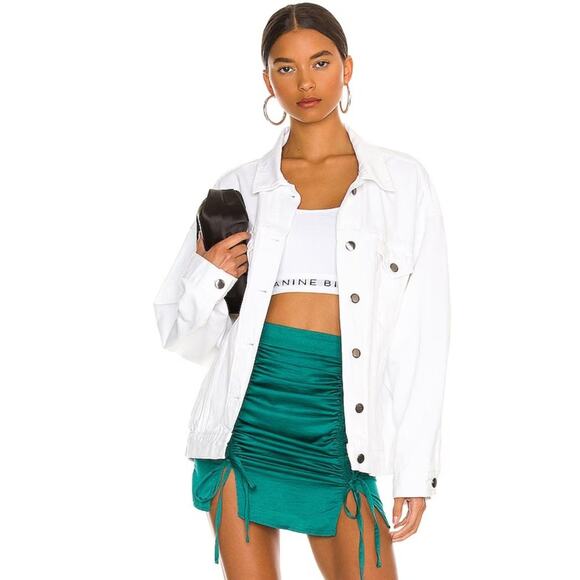 Superdown Jupe XIO Ruched Mini Skirt in Jade Green NWT Size Small - Picture 2 of 4